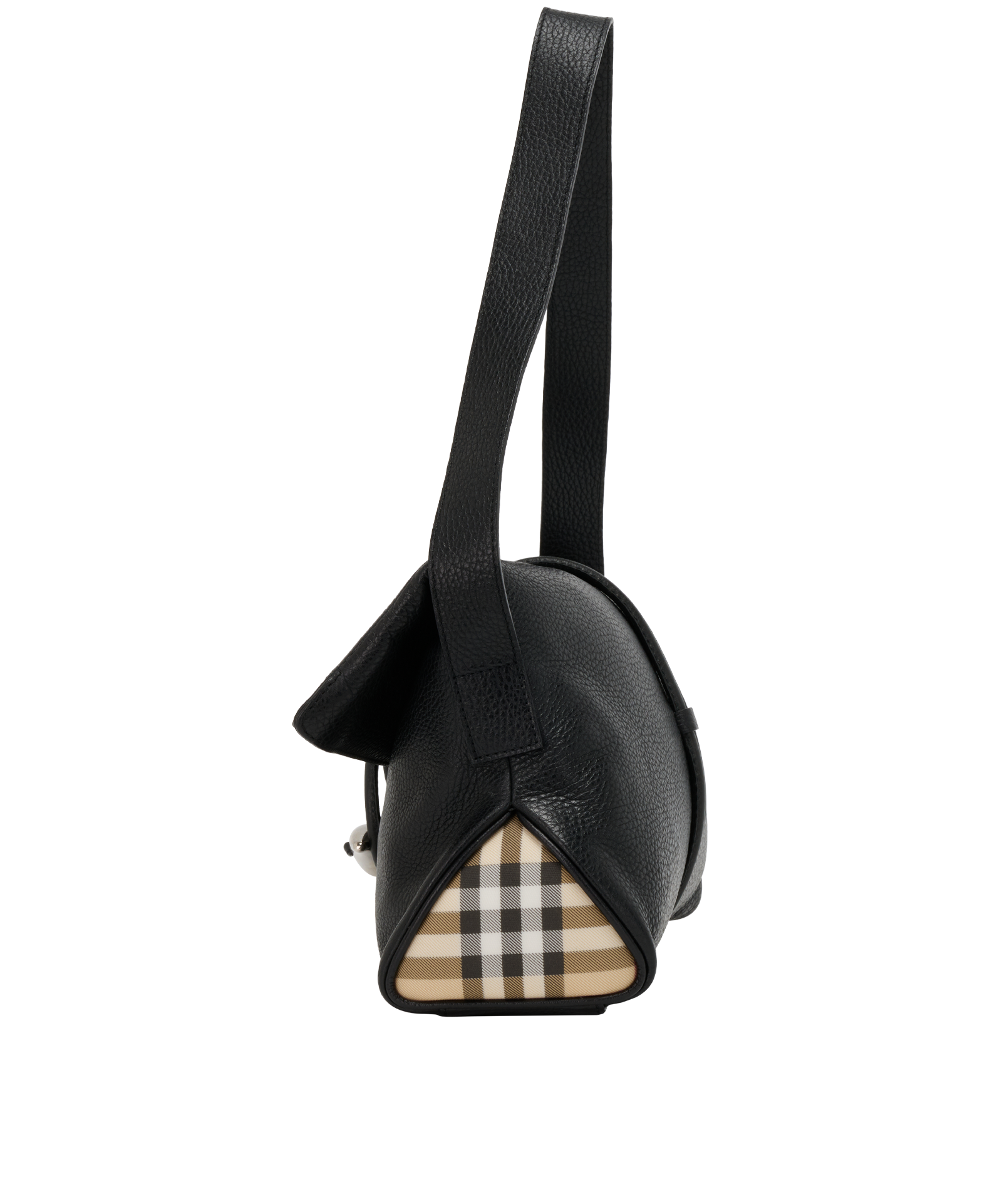 Haymarket Horn Toggle Bag, &pound;390, Handbags, Beige/Black/Brown, Canvas/Leather, Bottom view